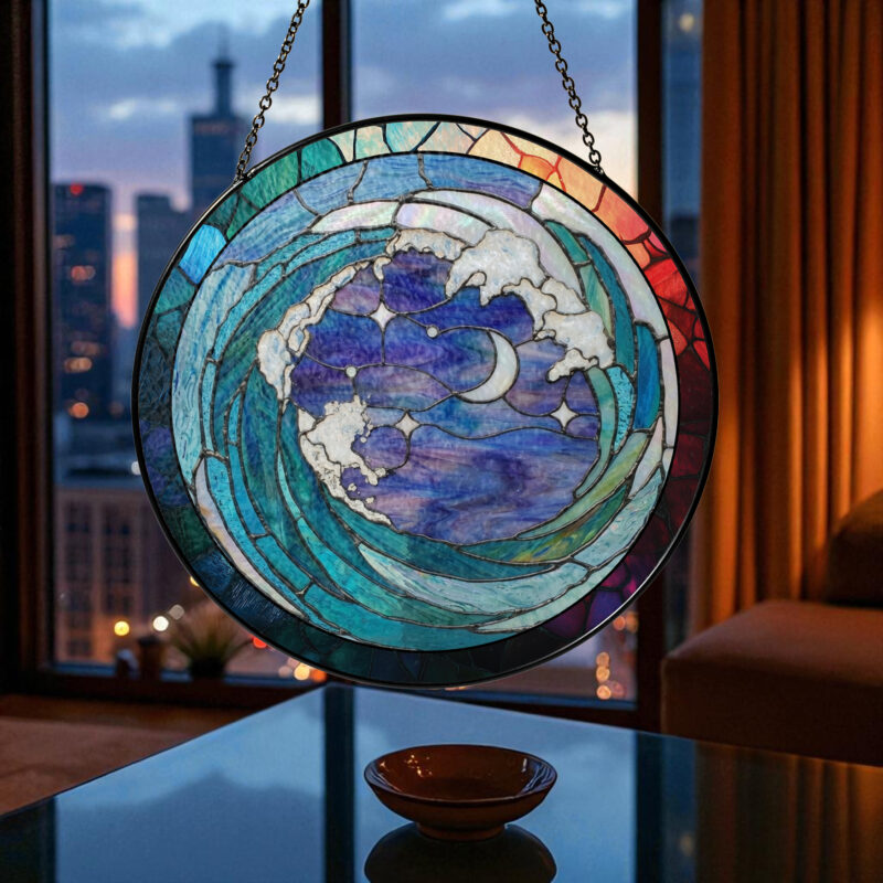 Stained Glass Ocean Waves