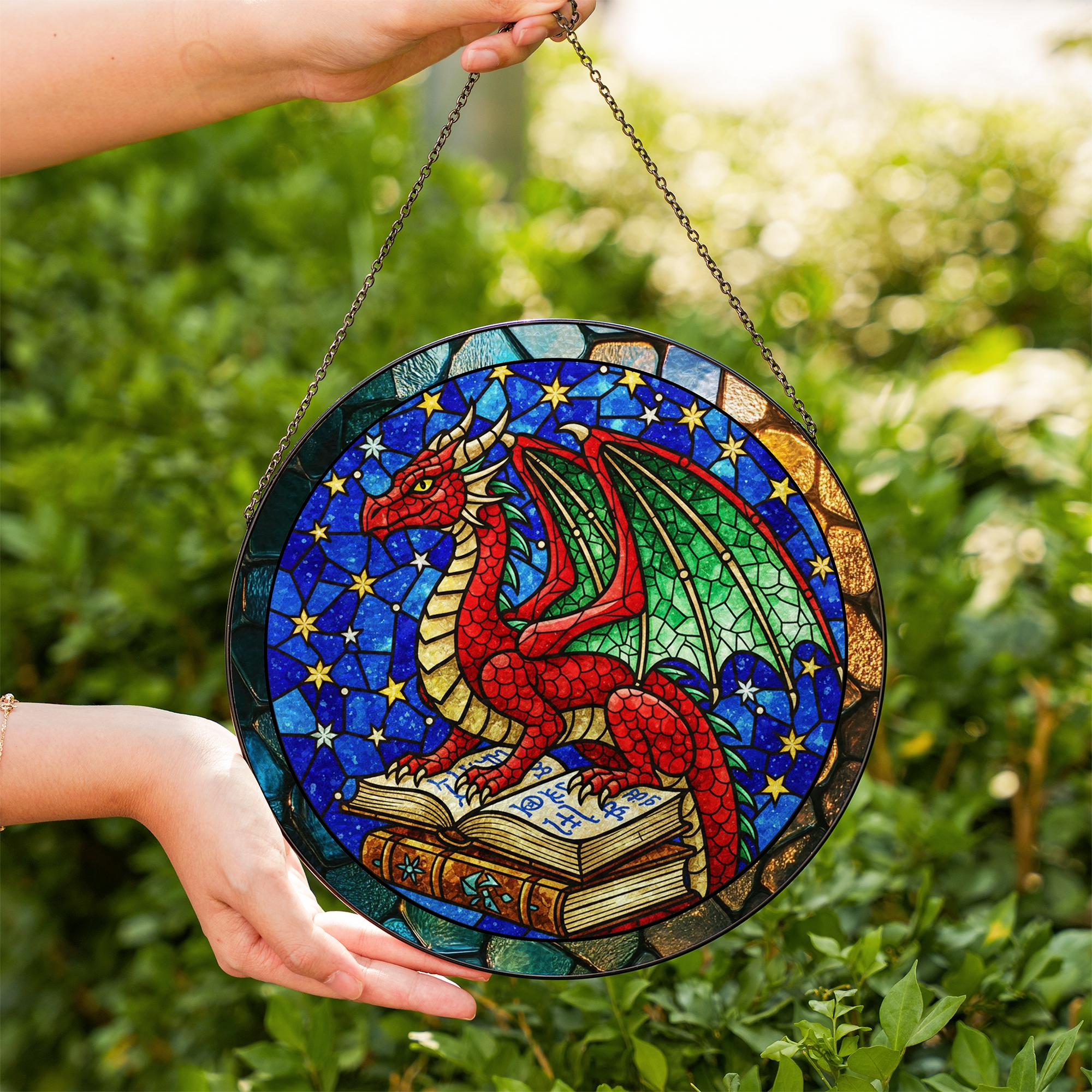 Dragon Stained Glass Suncatcher Dragon Stained Glass Suncatcher