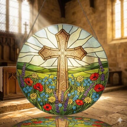 stained glass cross suncatcher